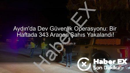 Aydın’da Dev Güvenlik Operasyonu: Bir Haftada 343 Aranan Şahıs Yakalandı!