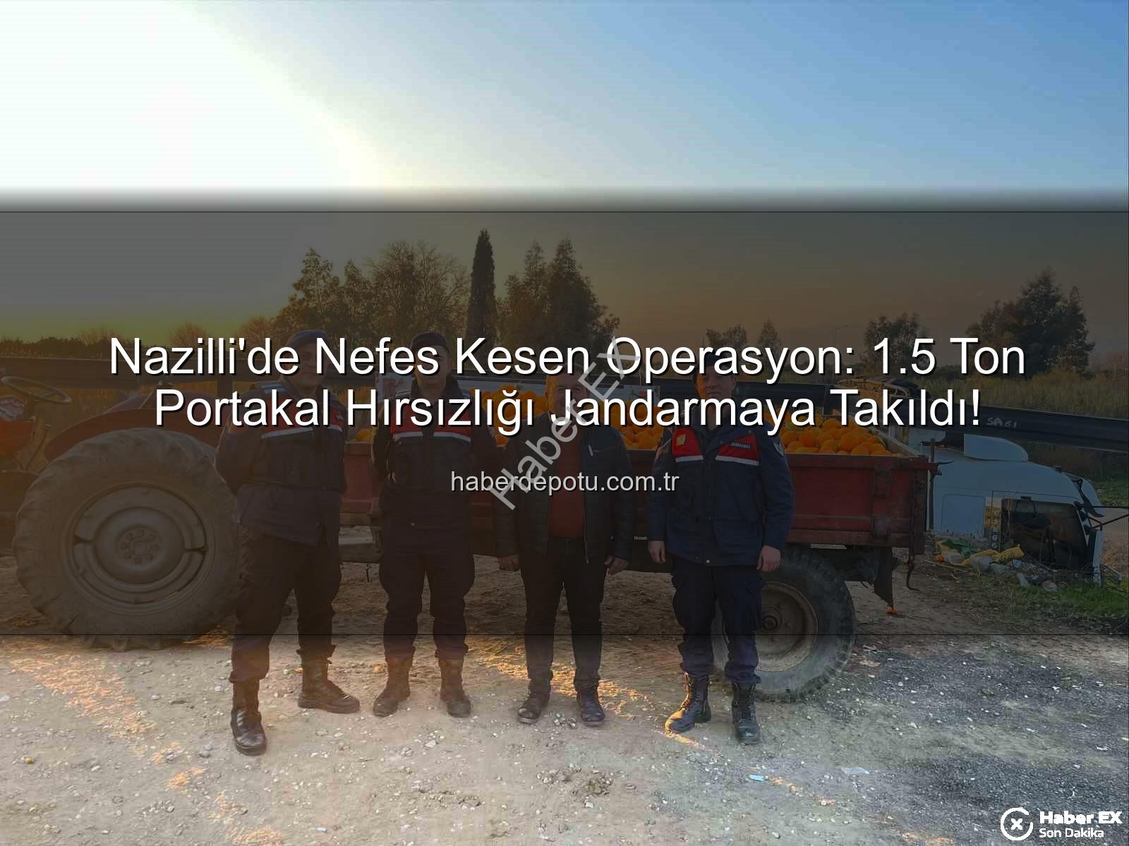 portakal hırsızlığı - Nazilli'de Dev Operasyon: 1.5 Ton Portakal Hırsızlığı Jandarmaya Takıldı, Şüpheliler Yakalandı