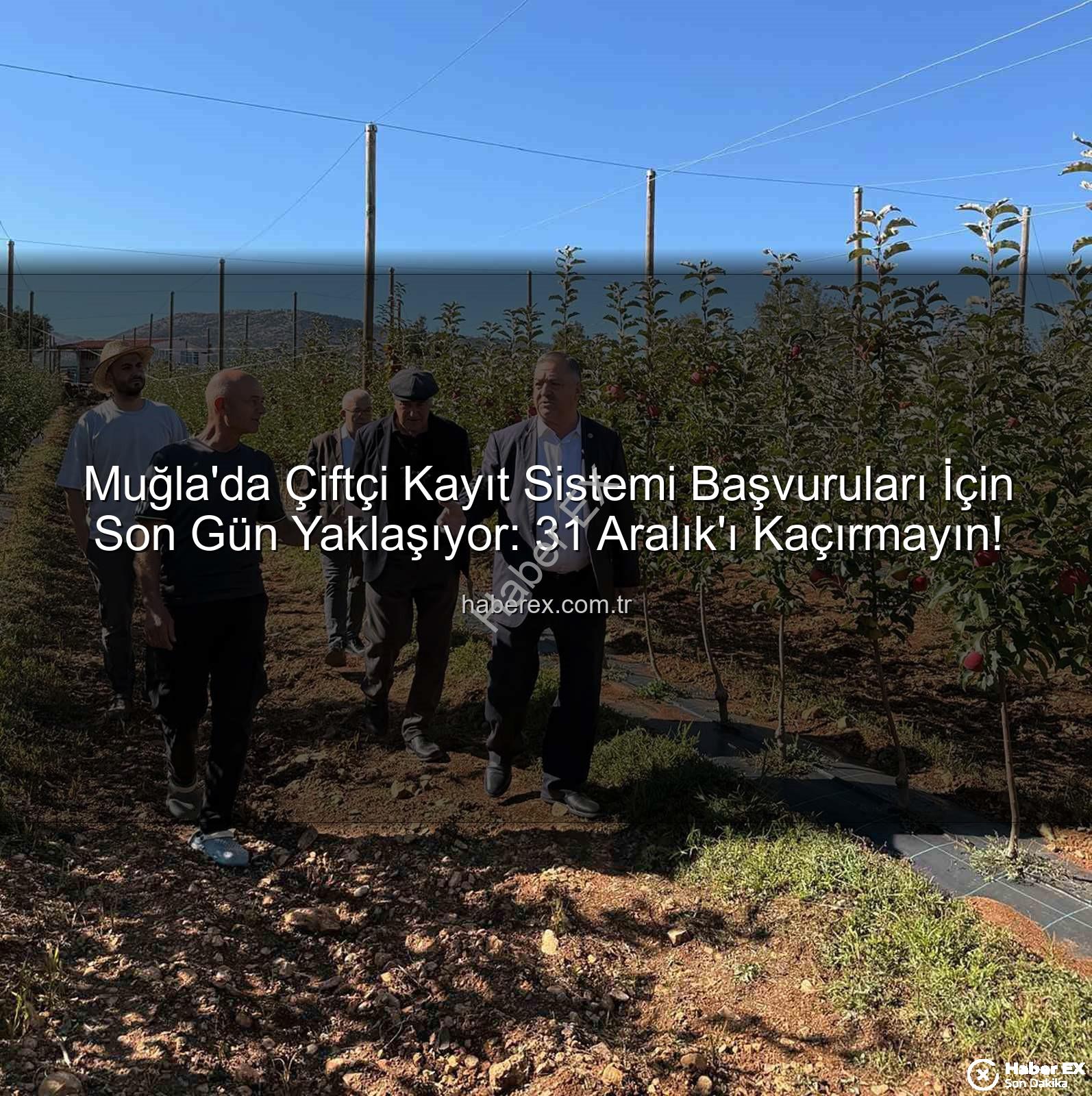 ÇKS başvuruları - Muğla'da Çiftçi Kayıt Sistemi Başvuruları İçin Son Gün Yaklaşıyor: 31 Aralık'ı Kaçırmayın!